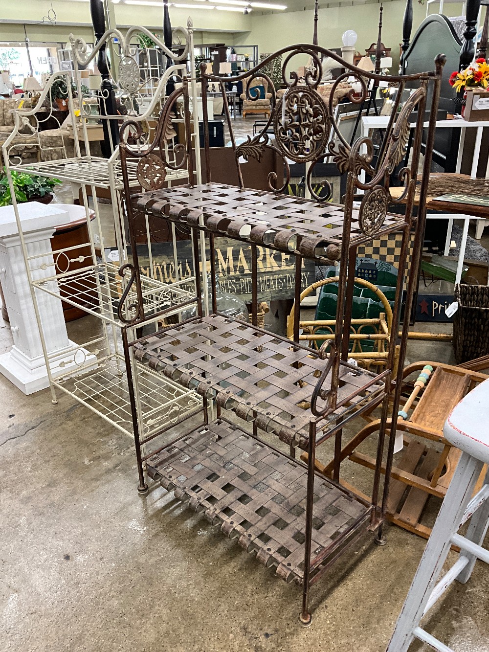 3-Tier Brown  Metal Shelf