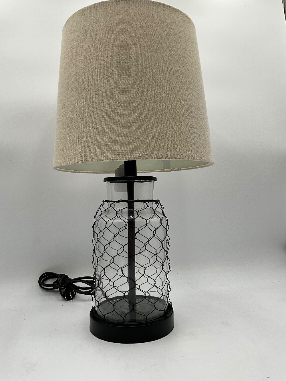 Glass Chicken Wire Lamp