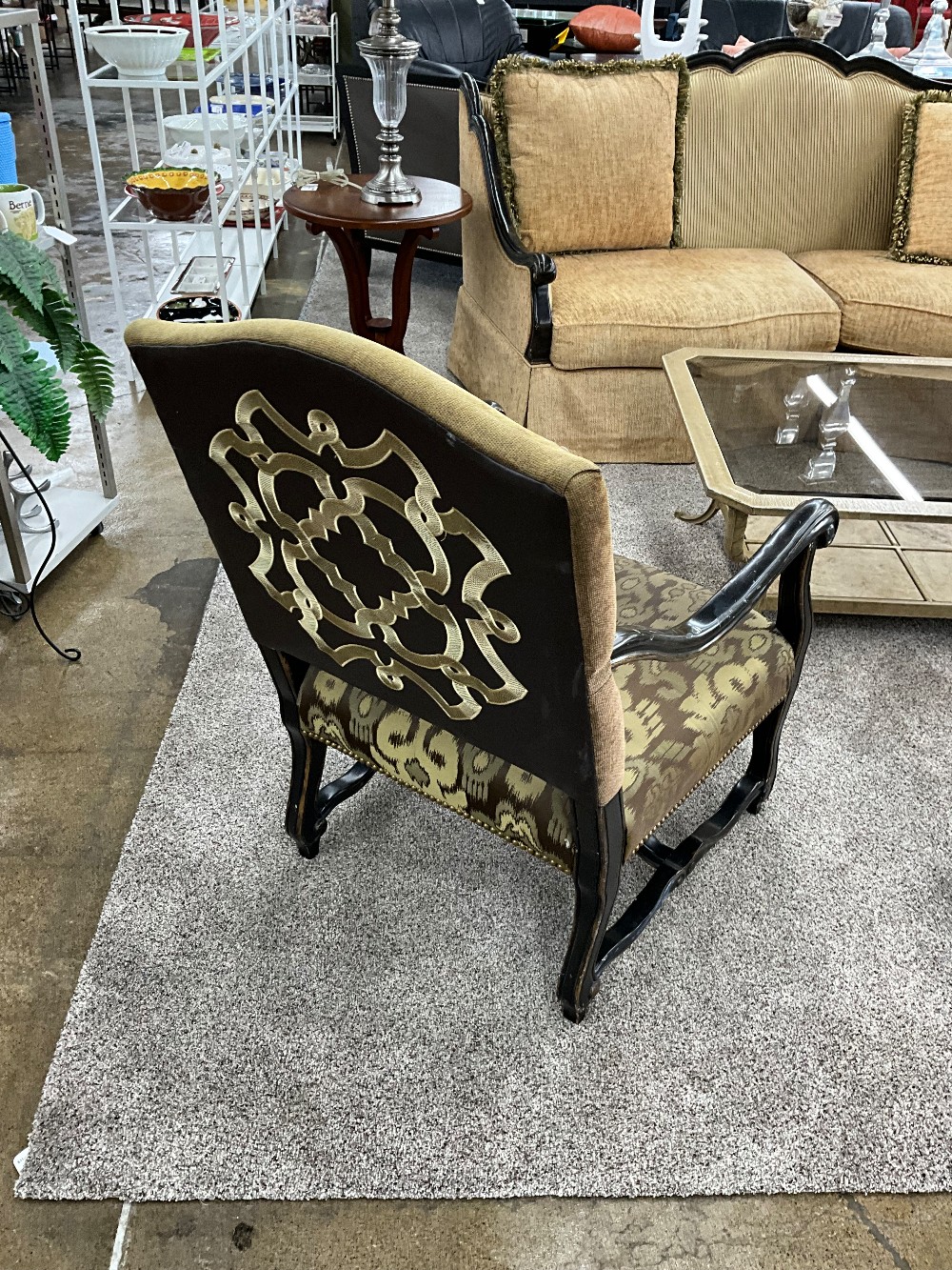 Haverty's Gold & Black Accent Chair
