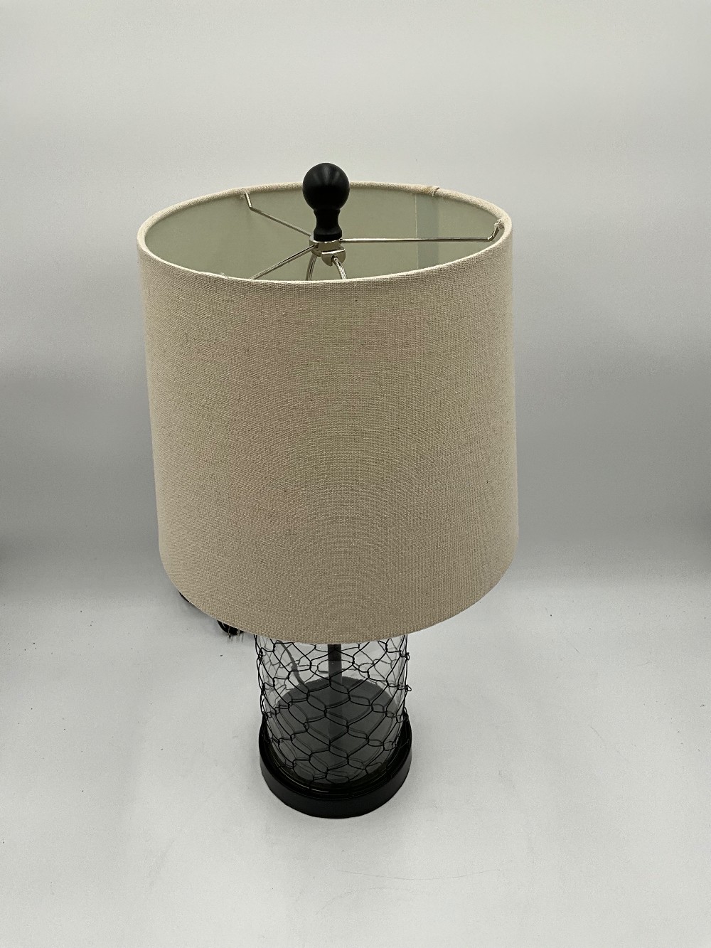Glass Chicken Wire Lamp