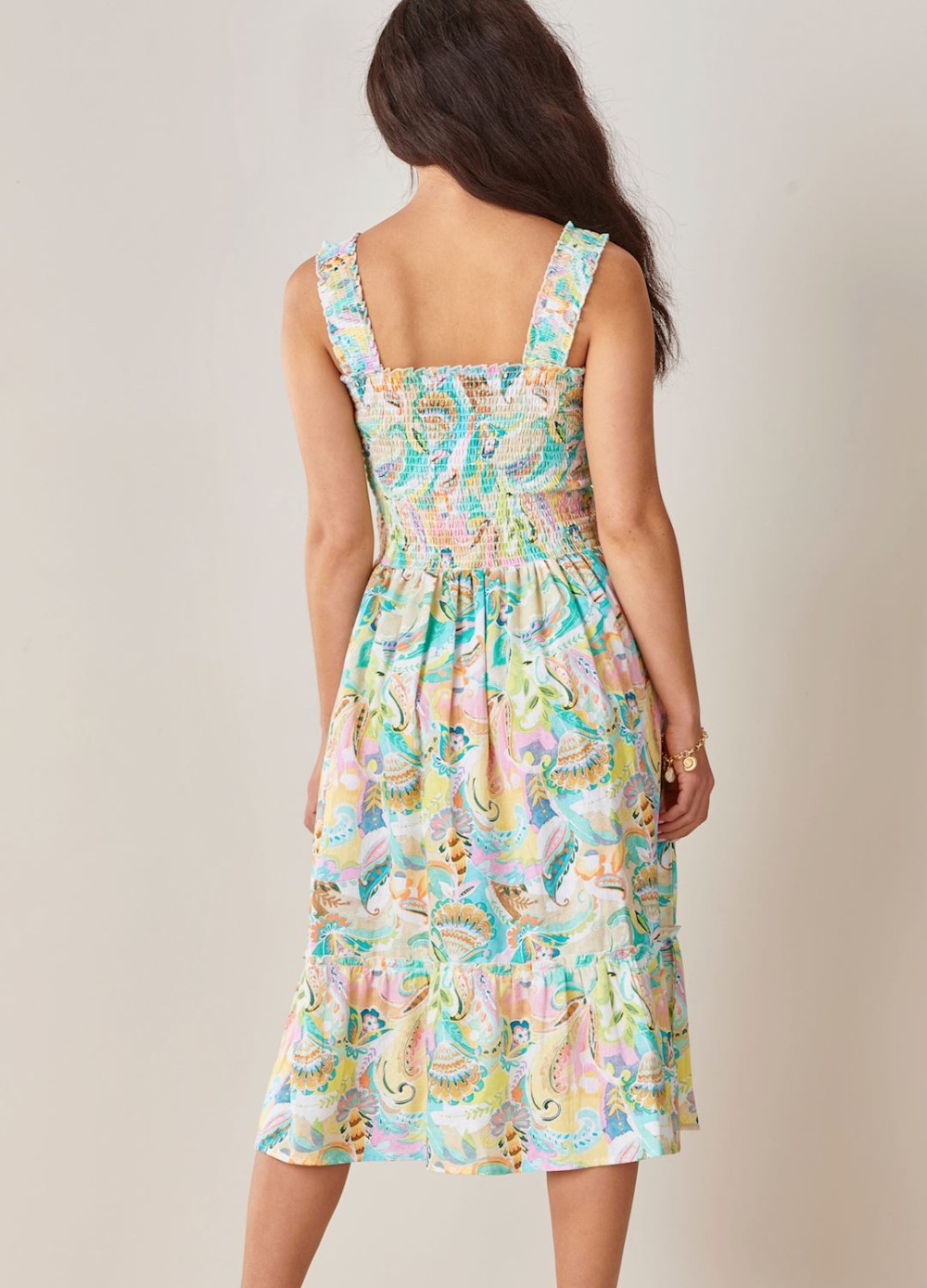 **SALE** Paisley Smocked Sleeveless Dress