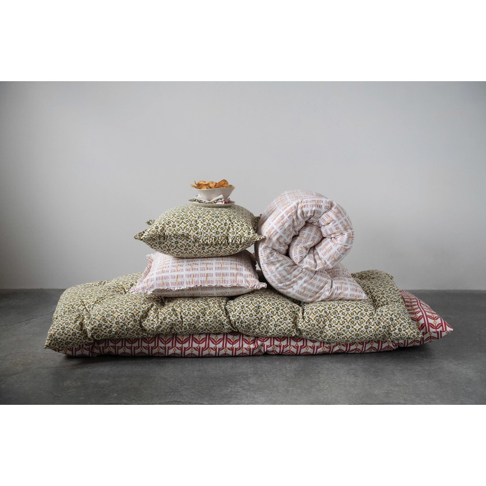 Cotton Printed Tufted French Cushion (floor pallet)