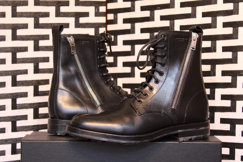 Saint Laurent Zip Accented Combat Boot (Sz 43.5 / 10.5)
