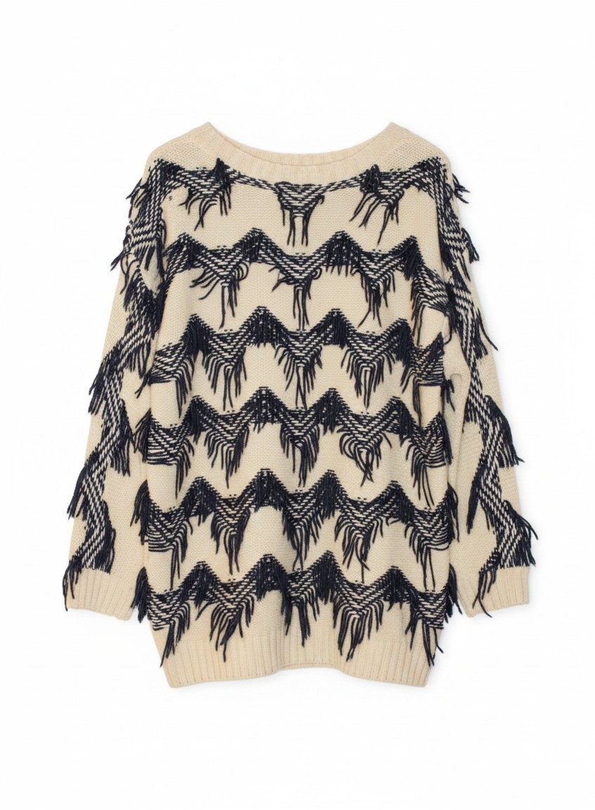 Mink Pink Fringe Sweater (Sz M)