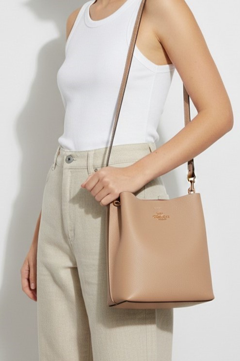 Coach Mollie Leather Bucket Bag w Crossbody Strap