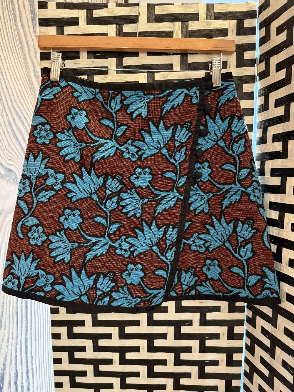 Top Shop Brown and Blue Mini Skirt sz 6