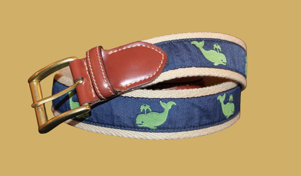 Brooks Brothers Green Whale Belt (Sz 38)