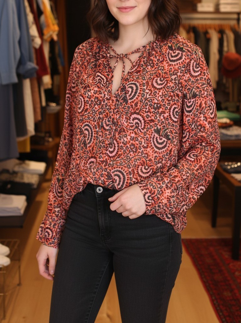 A.L.C Women's Bryce Printed Silk-Georgette Blouse (Sz 8)