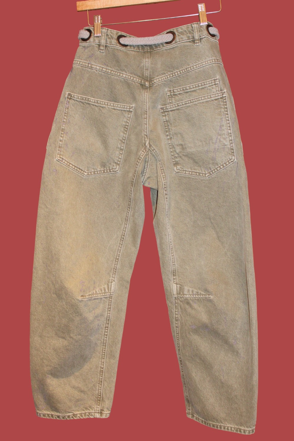 We The Free Green Barrel Jeans (Sz 24)