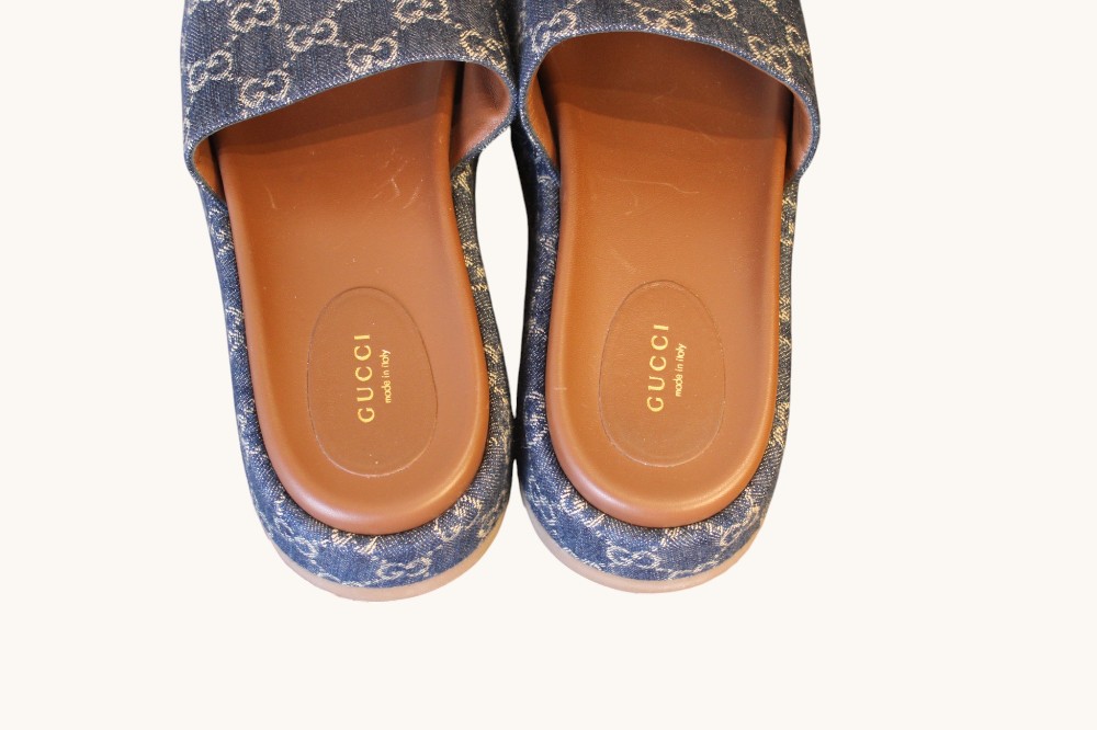 Gucci Double G Cloth Mules sz 9