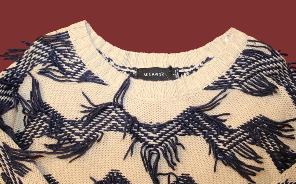 Mink Pink Fringe Sweater (Sz M)