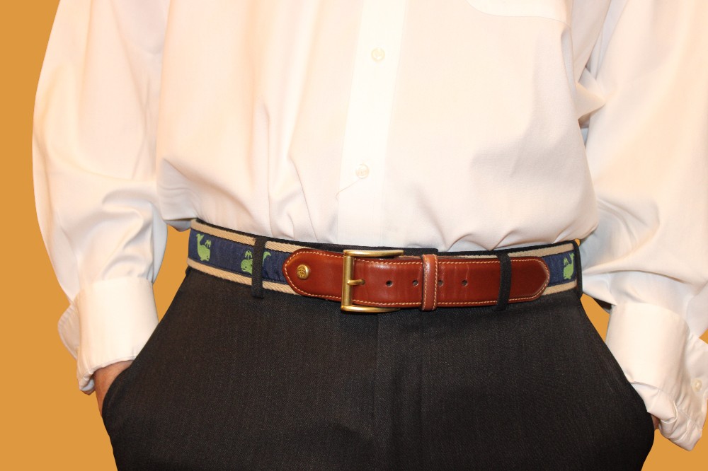 Brooks Brothers Green Whale Belt (Sz 38)