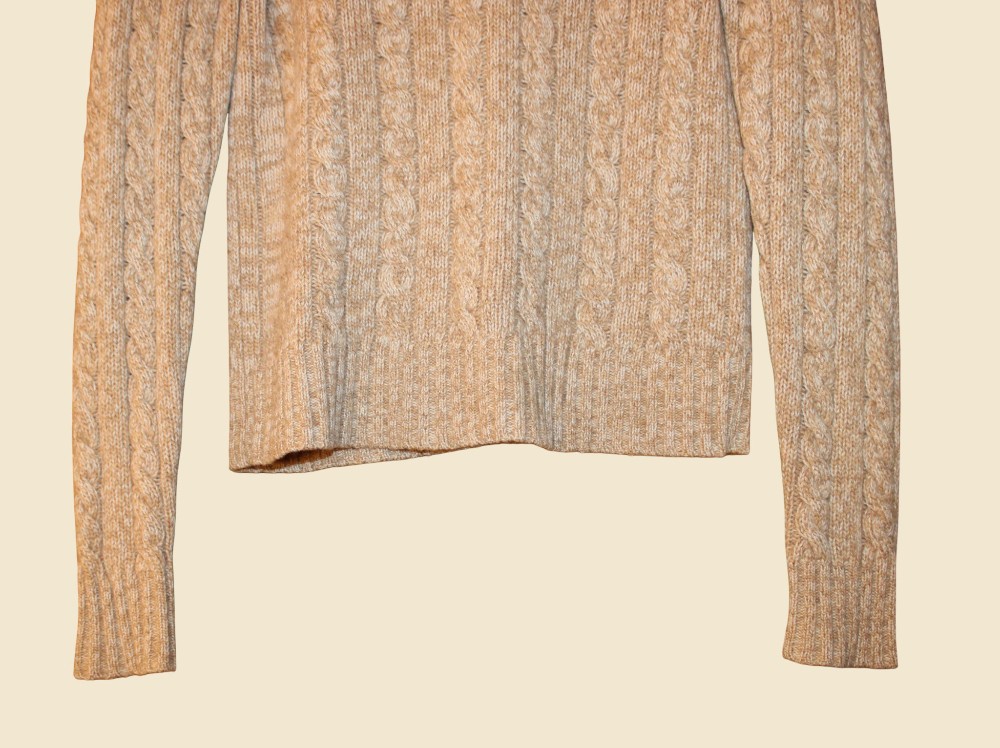 Cullen 100% Cashmere Tan Cable Knit Sweater (Sz M)
