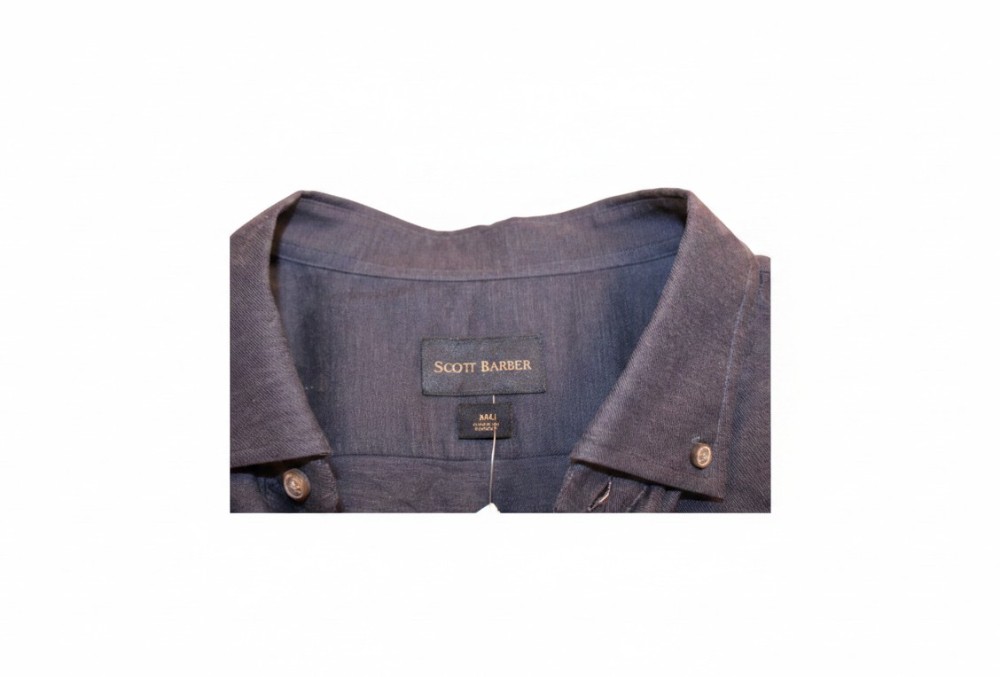 Scott Barber Navy Cotton/Cashmere Blend Button Down (Sz XXL)