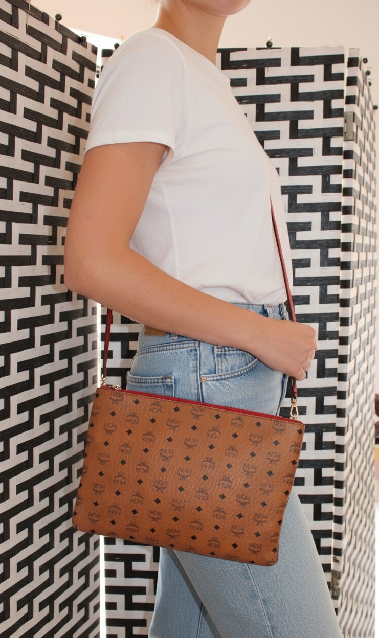 MCM Camel Leather Crossbody