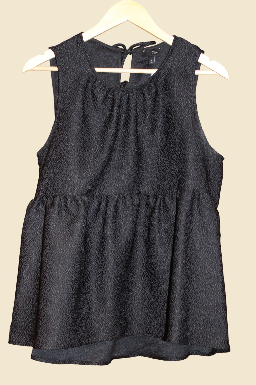 Who What Wear Black Babydoll Tank Top (Sz L)
