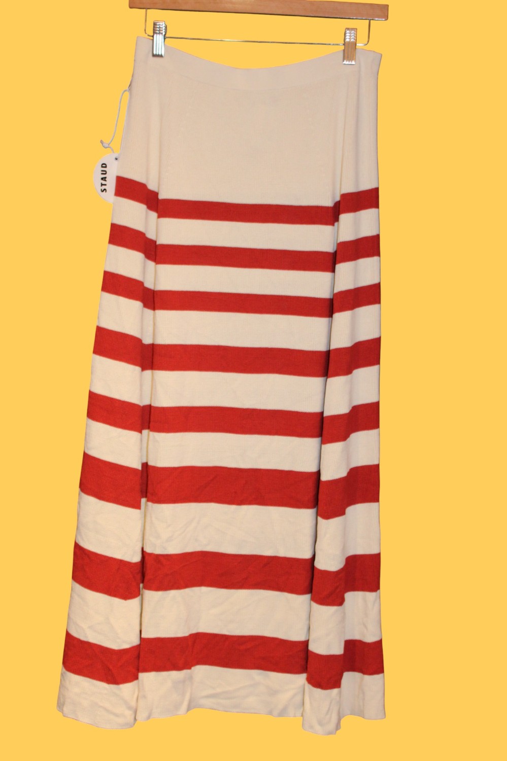 NWT Staud Swirling Maxi Skirt Ivory & Pomegranate (Sz M)