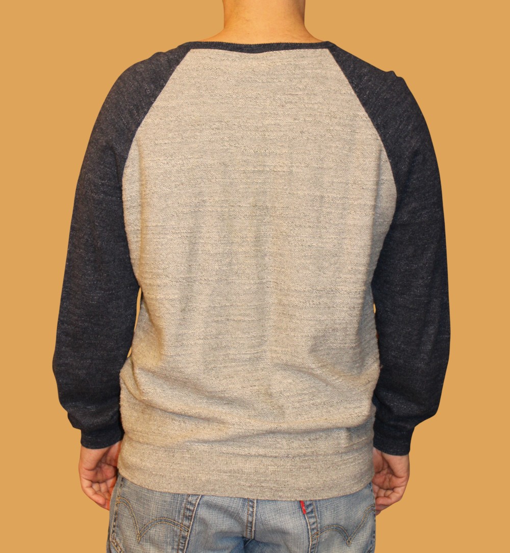 J Crew Henley Ringer Baseball Knit Sweater (Sz M)