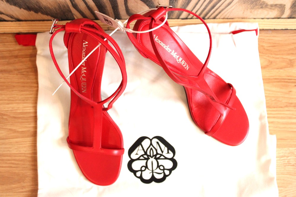 Alexander McQueen Red Stiletto Harness Sandal sz 40