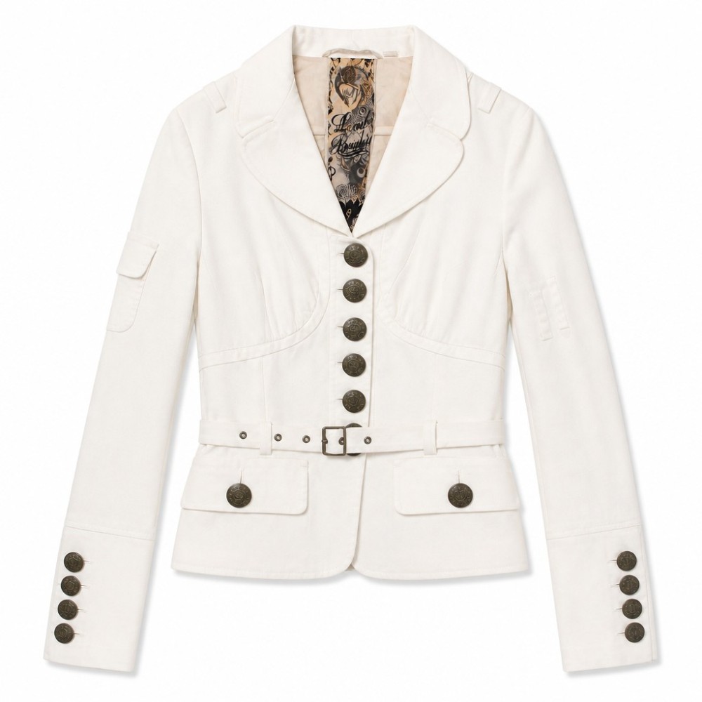 L.A.M.B Fitted Nautical Belted Blazer Jacket (Sz 6)