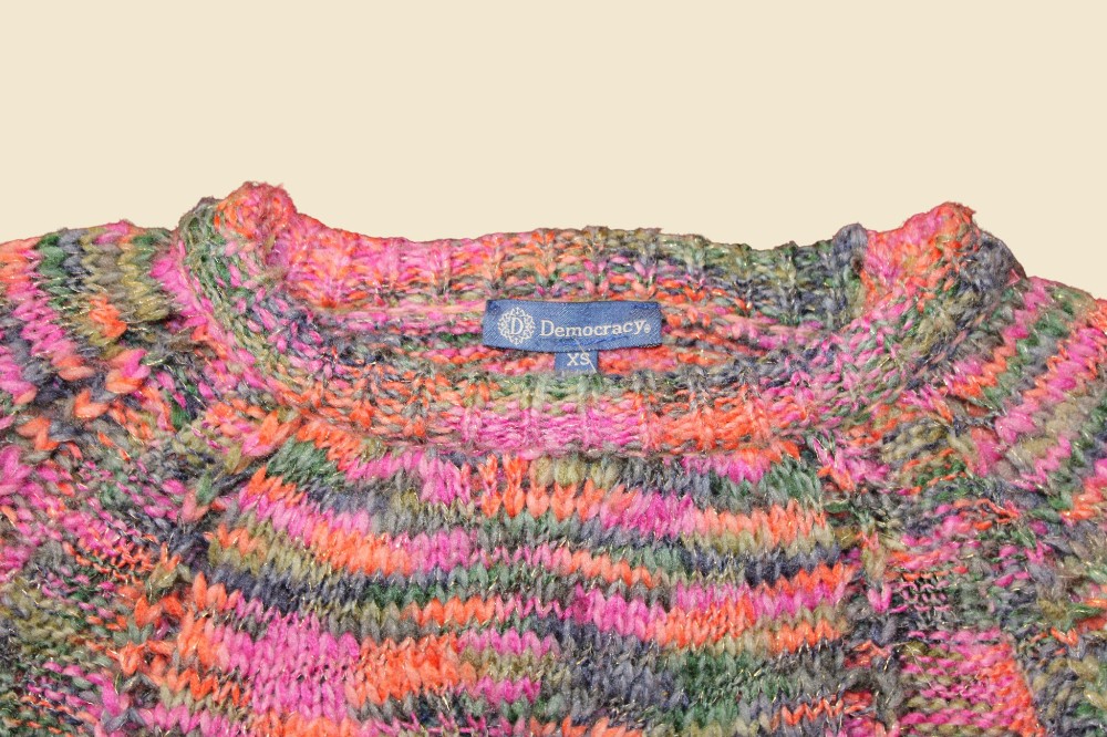 Democracy Colorful Sweater (Sz XS)