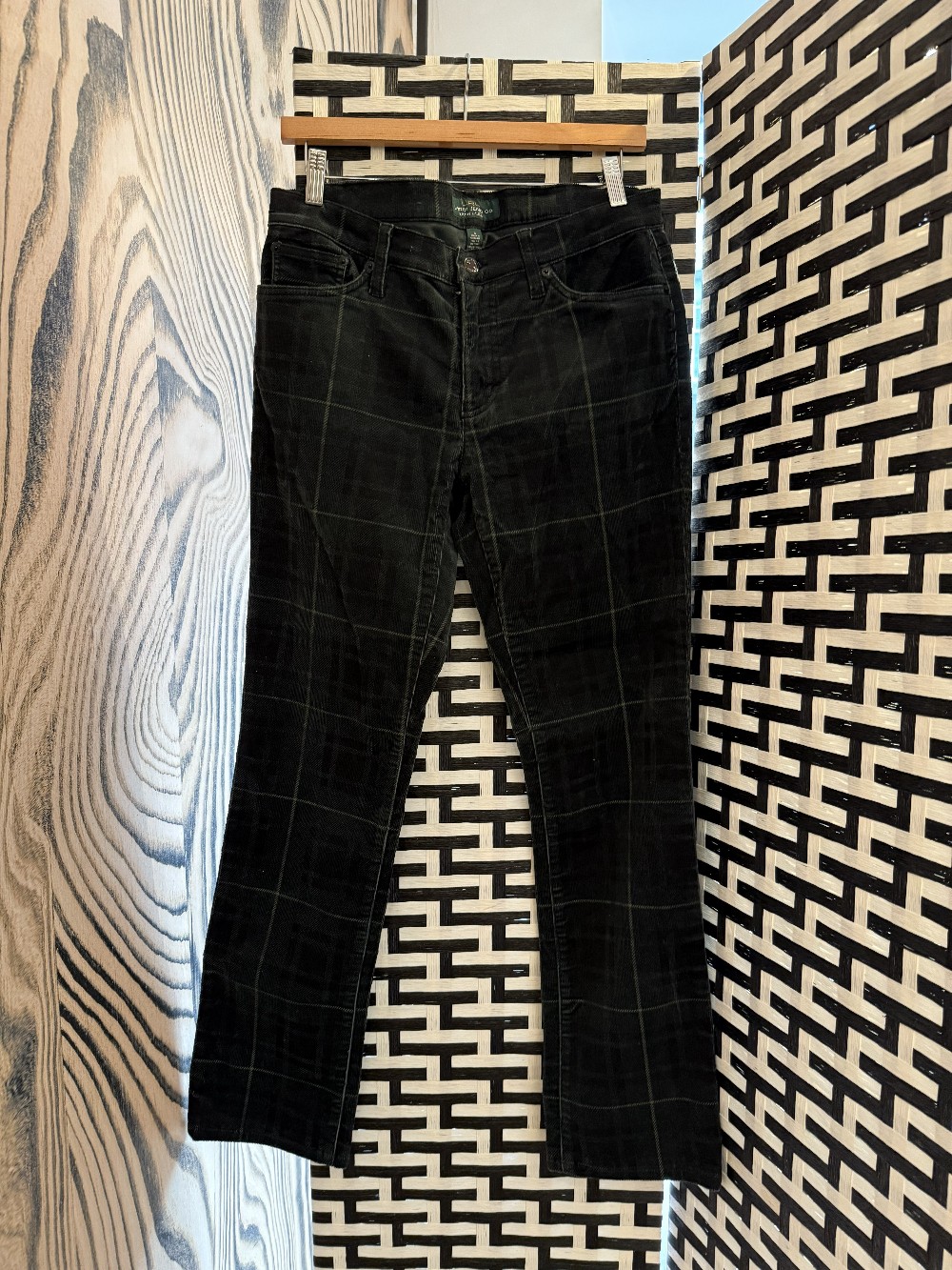 Ralph Lauren Jeans Co. Green Plaid Corduroy Pant sz 6