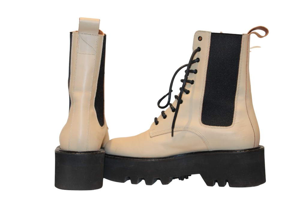 ATP Atelier Pesaro Vanilla Combat Boots (Sz 37)