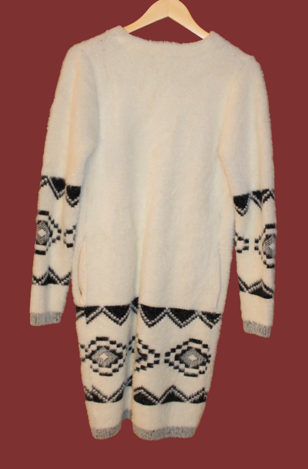 BB Dakota Aztec Open Front Cardigan (Sz XS)