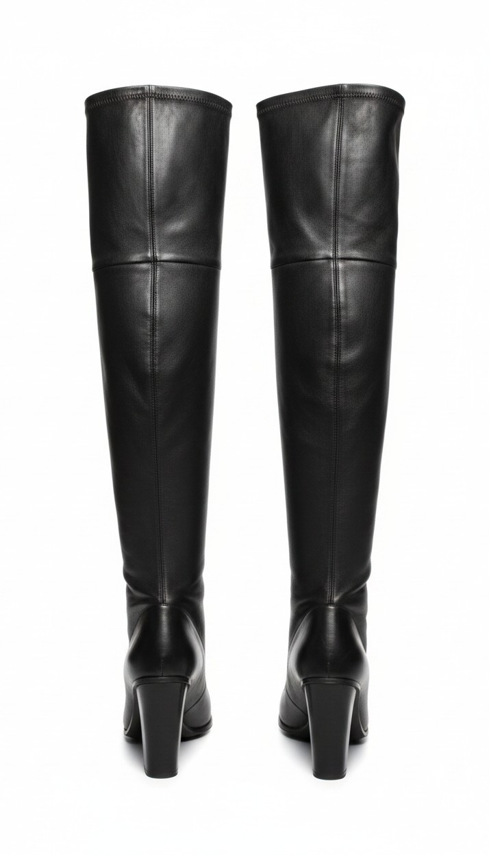 Rare Alexander McQueen Napa Black Leather Thigh High sz 40