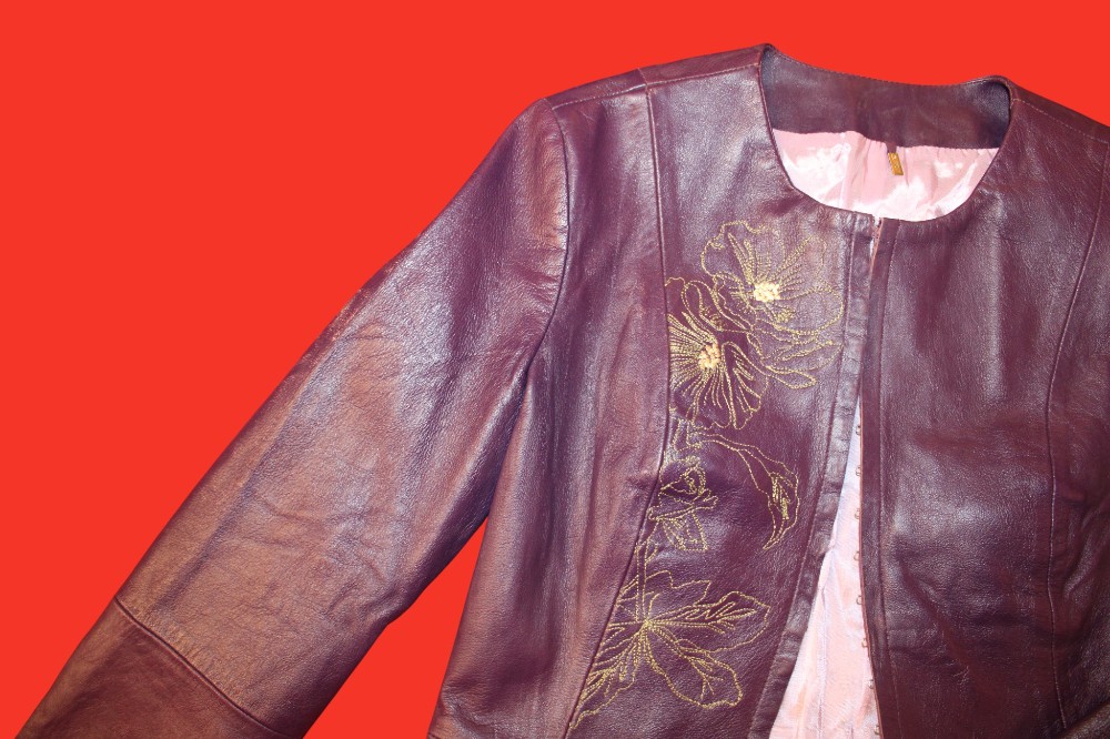 St. Vincent Purple Leather Jacket (Sz 6)