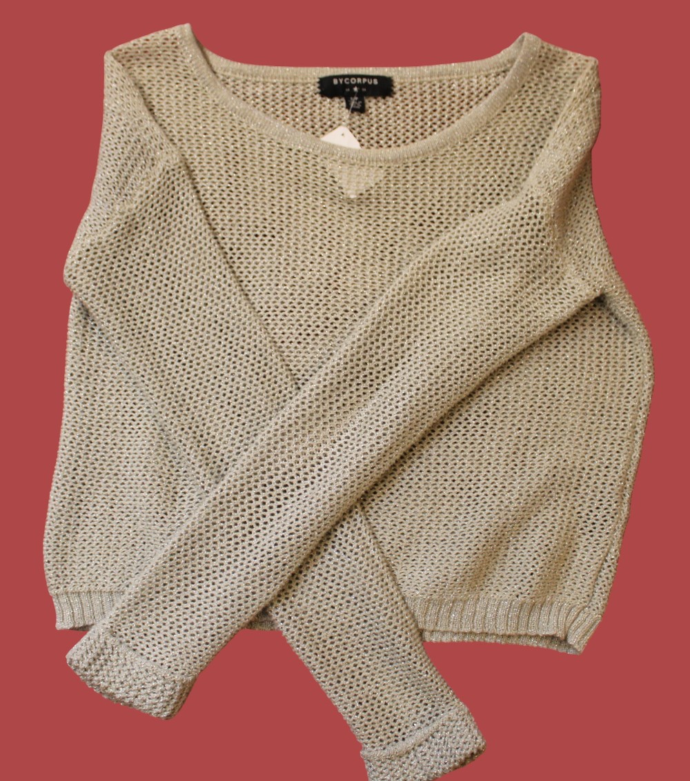 BYCORPUS Knit Grey/Silver Sweater (Sz S)