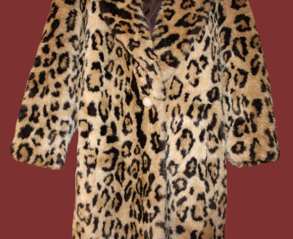 Vintage Faux Fur Leopard Print Jacket (Sz M / L)