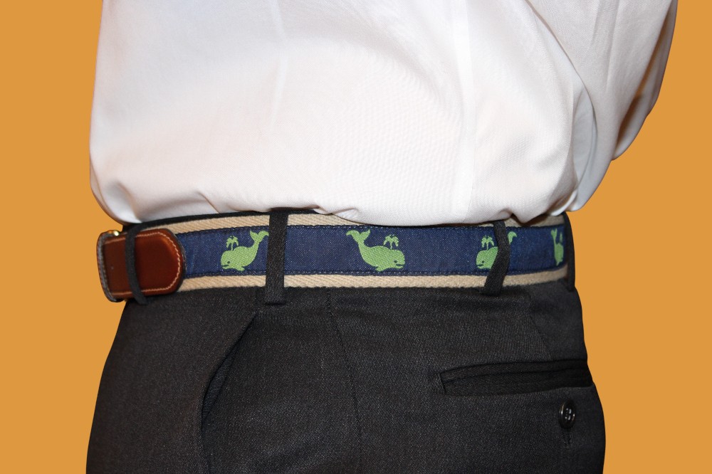 Brooks Brothers Green Whale Belt (Sz 38)