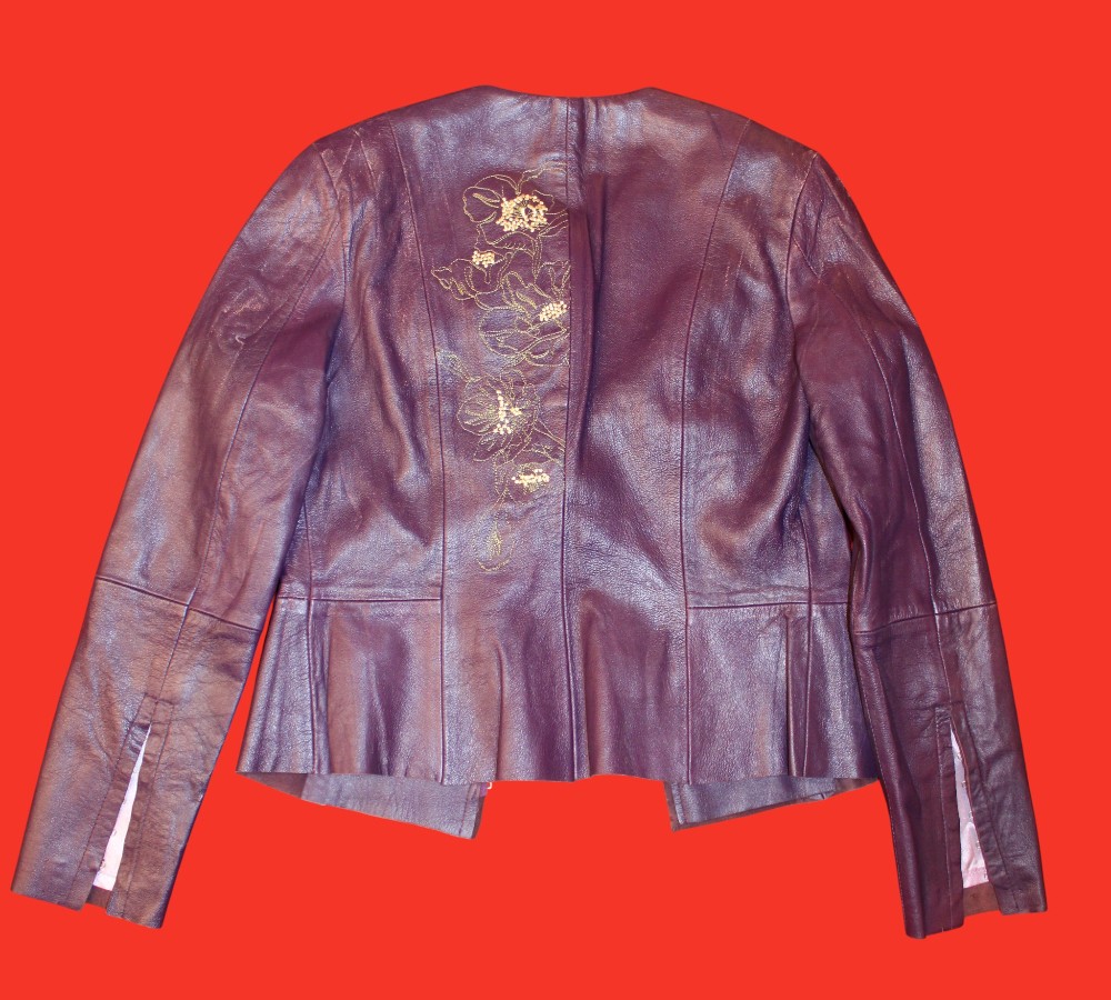 St. Vincent Purple Leather Jacket (Sz 6)