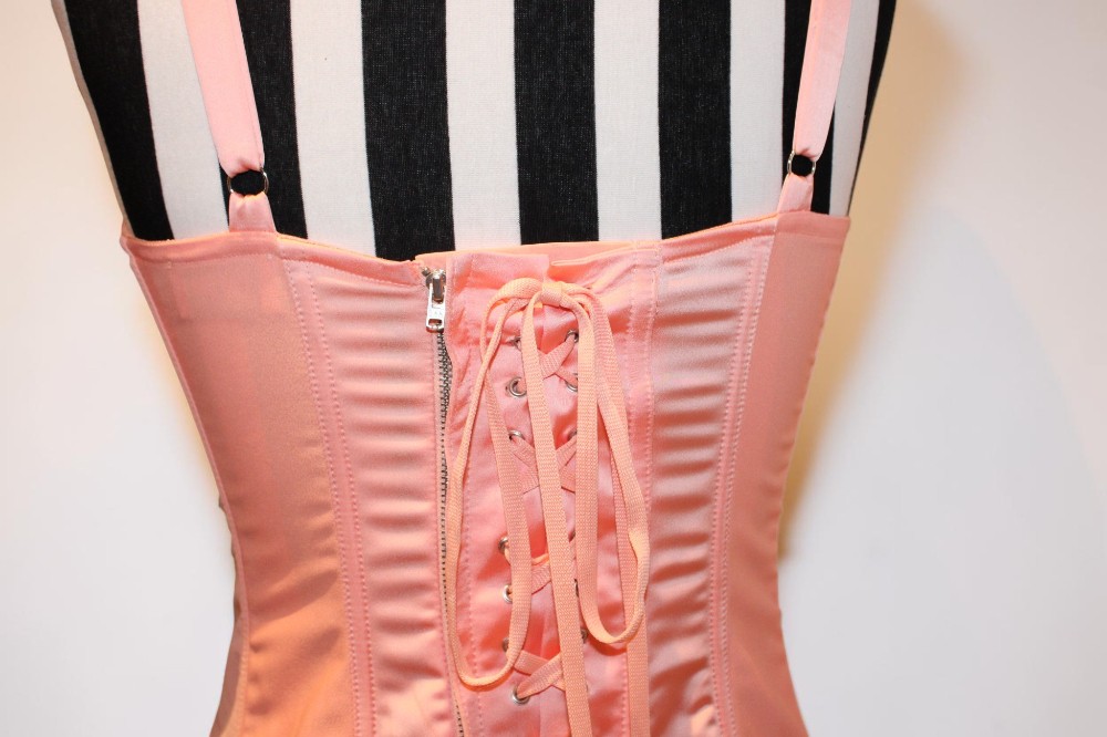 John Paul Gaultier Peach Iconic Cone Bra Satin Dress sz 40