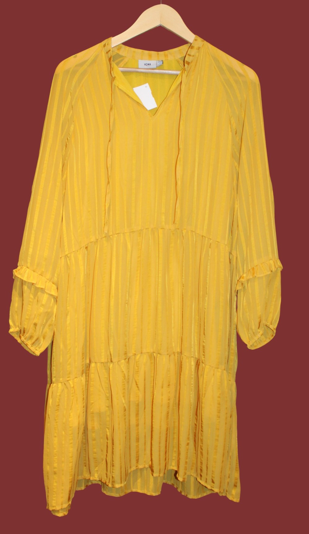 Ichi Yellow Baby Doll Dress (Sz L)