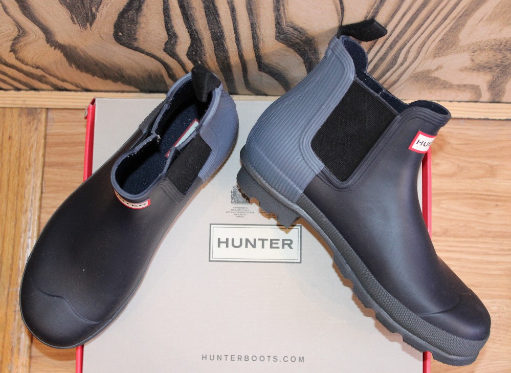 Hunter Blue Two-Tone Ankle Boots Sz 9