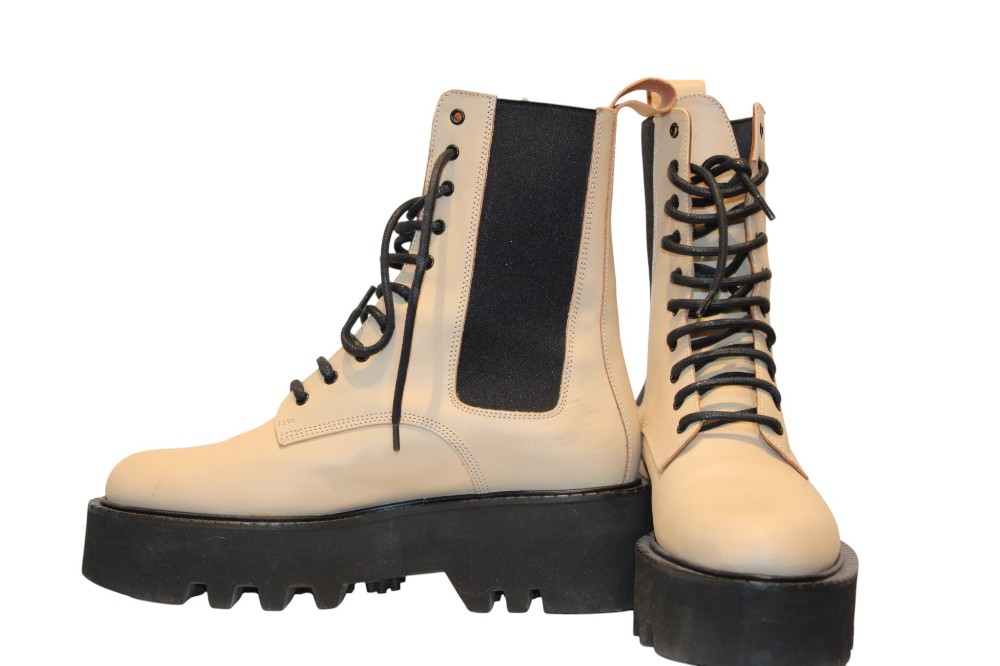 ATP Atelier Pesaro Vanilla Combat Boots (Sz 37)