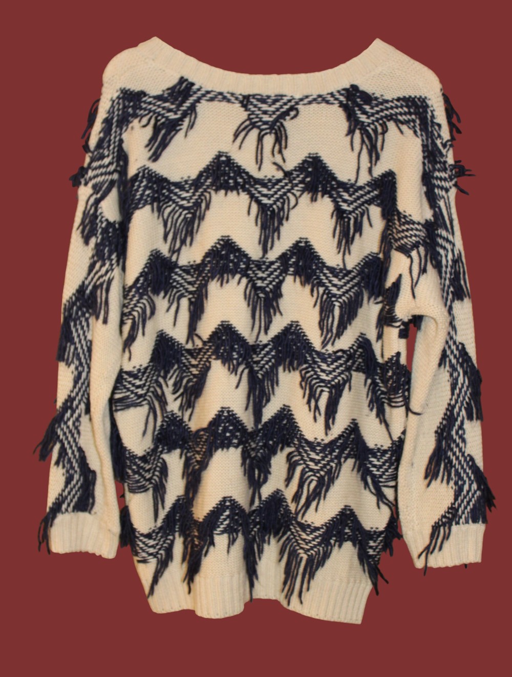 Mink Pink Fringe Sweater (Sz M)