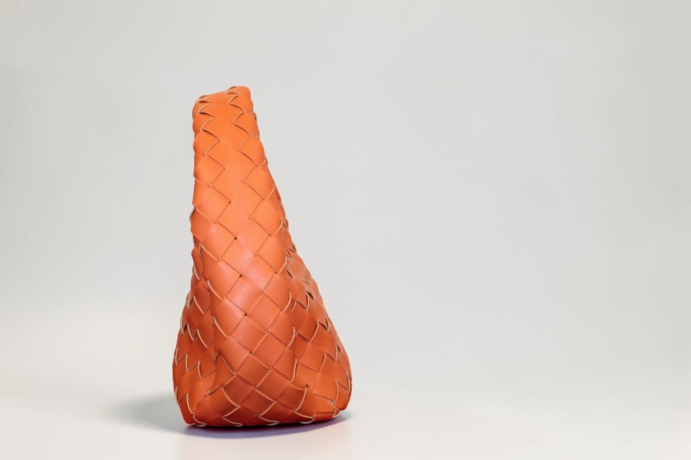 Anthropologie Inez Woven Faux Leather Orange Bag
