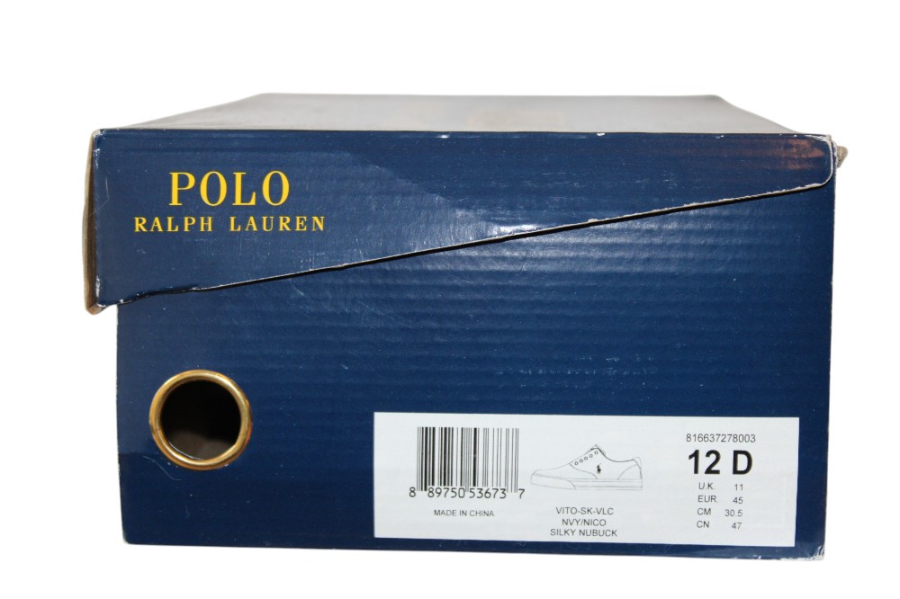 Polo Ralph Lauren Navy Leather Trainer (Sz 12)