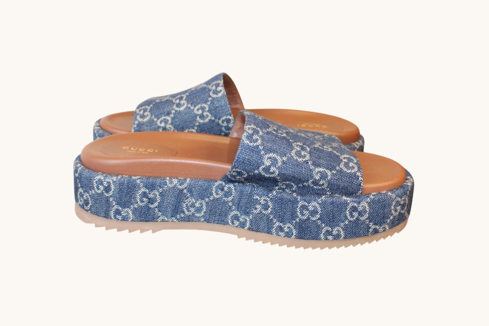 Gucci Double G Cloth Mules sz 9