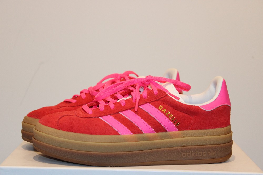 Adidas Gazelle Red with Pink Stripes