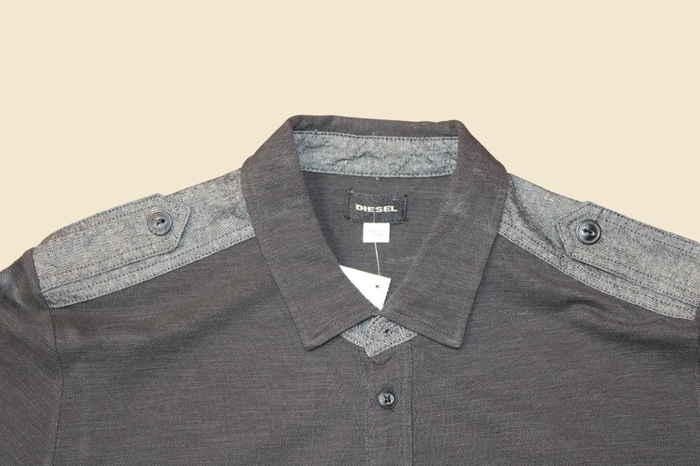 Diesel Men's Grey Short Sleeve Polo (Sz M)