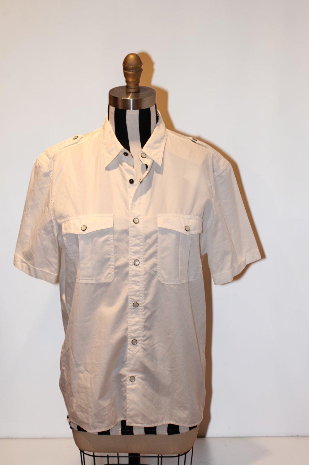 NWT Burberry Brit Short Sleeve Button Down sz M