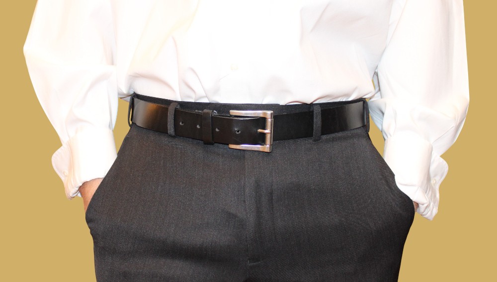 LL Bean Black Genuine Leather Belt (Sz 34)