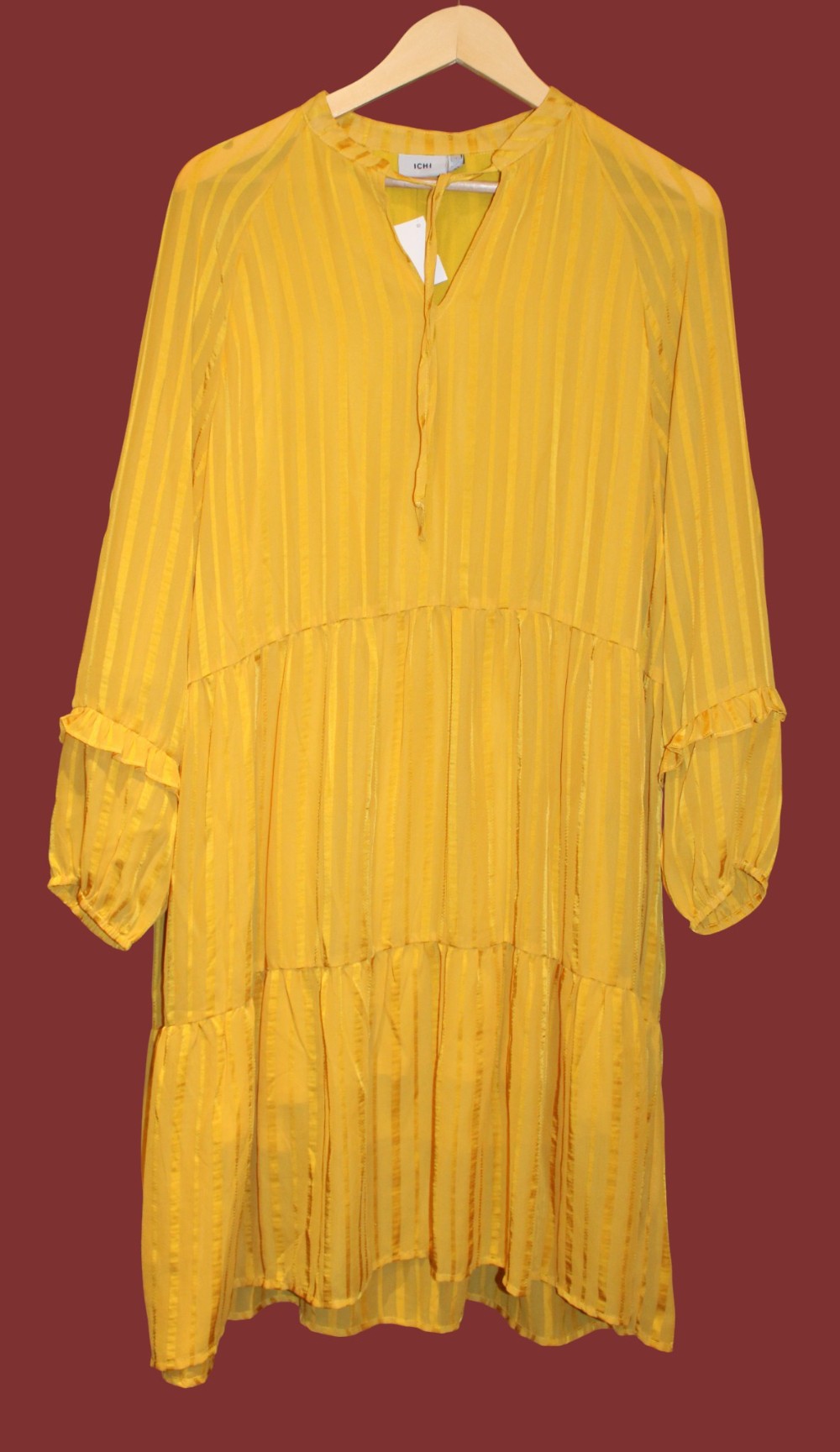 Ichi Yellow Baby Doll Dress (Sz L)