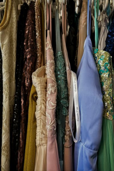 Upclose dresses jeweled and formal.