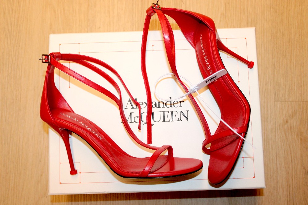 Alexander McQueen Red Stiletto Harness Sandal sz 40
