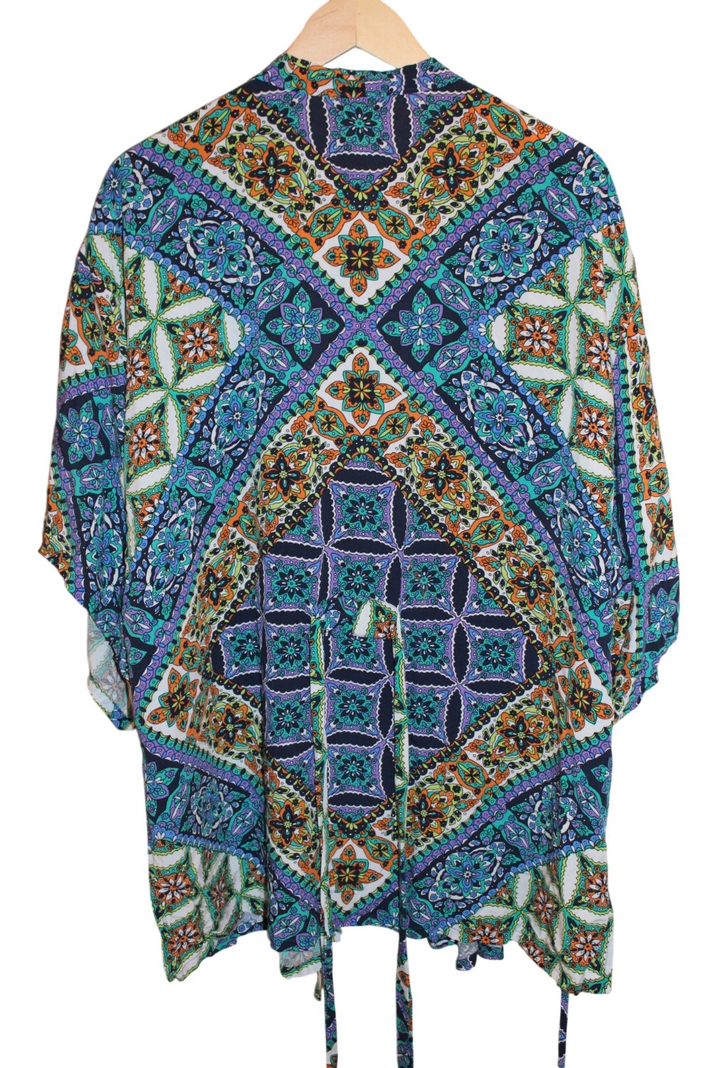 Josie Cotton Patterned Kimono Sz One Size